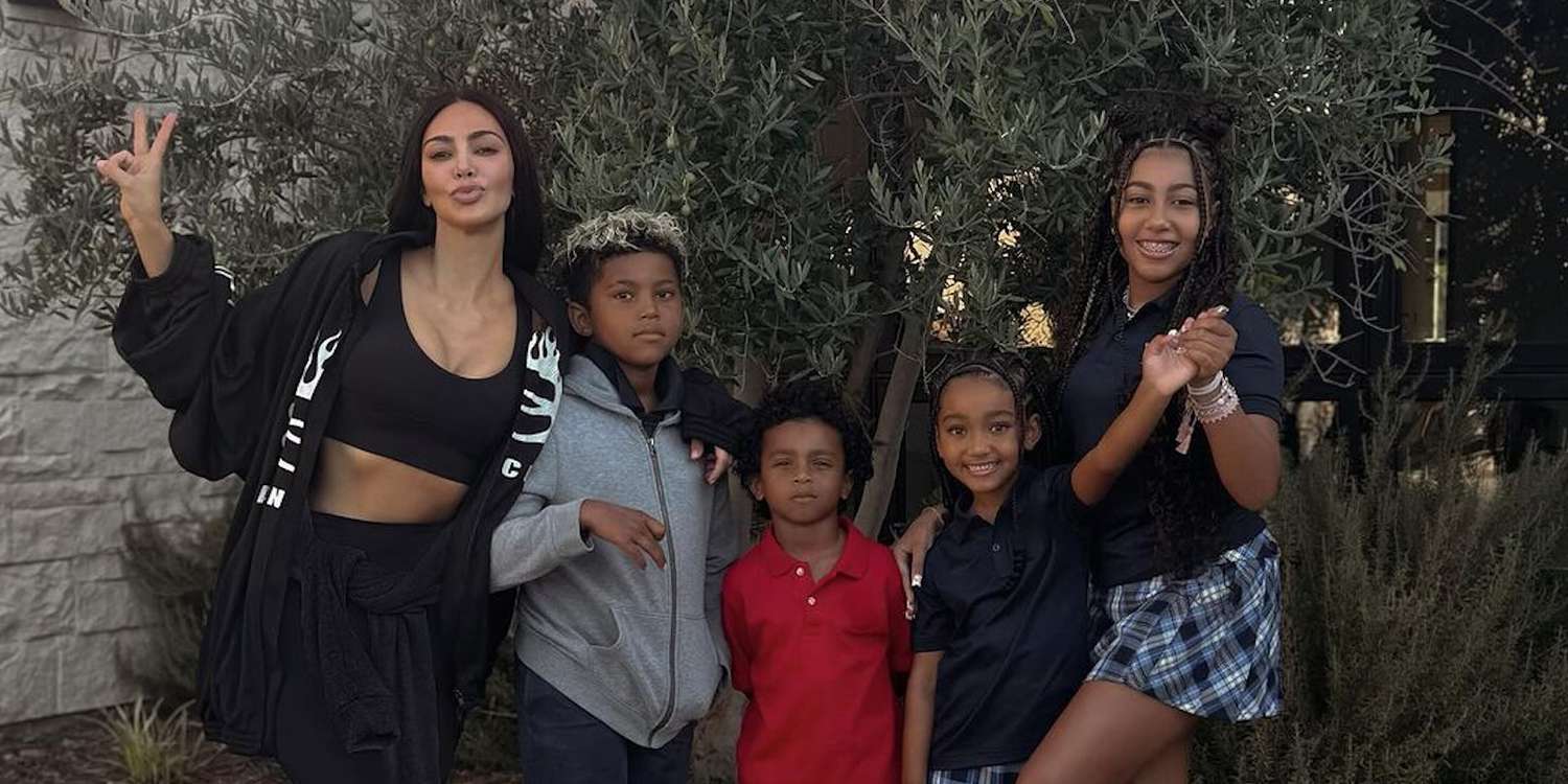 Kim Kardashian Shared a Rare Photo of All Her Children