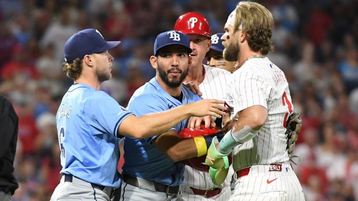 Phillies, Rays benches clear after struggling Tampa Bay reliever hits Nick Castellanos with pitch