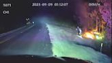 WATCH: Madill police officer pulls victim from burning car