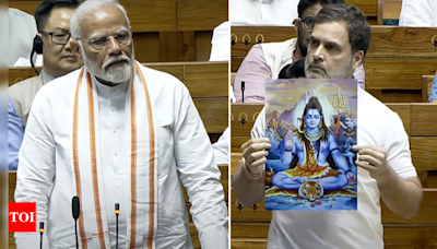 'Truth and courage': Rahul Gandhi uses Shiva image in Lok Sabha to attack BJP | India News - Times of India