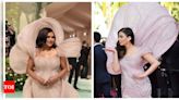 Mindy Kaling attends Met Gala in a Gaurav Gupta creation; Internet BLASTS designer for dress similar to Aishwarya Rai Bachchan's 2022 Cannes look | - Times of India