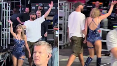 Taylor Swift and Travis Kelce Leave Hand-in-Hand After Her Third Eras Tour Show in Amsterdam: Watch