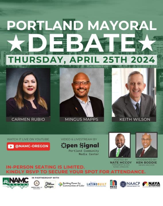 3 Portland mayoral candidates to debate