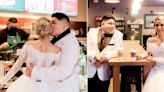Novios se viralizan por ir a un café antes de su boda