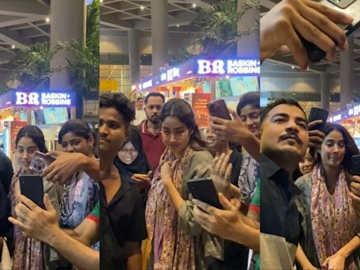 Janhvi Kapoor looks uncomfortable as fans crowd her for selfies at Mumbai airport, internet says: 'Give her a break'