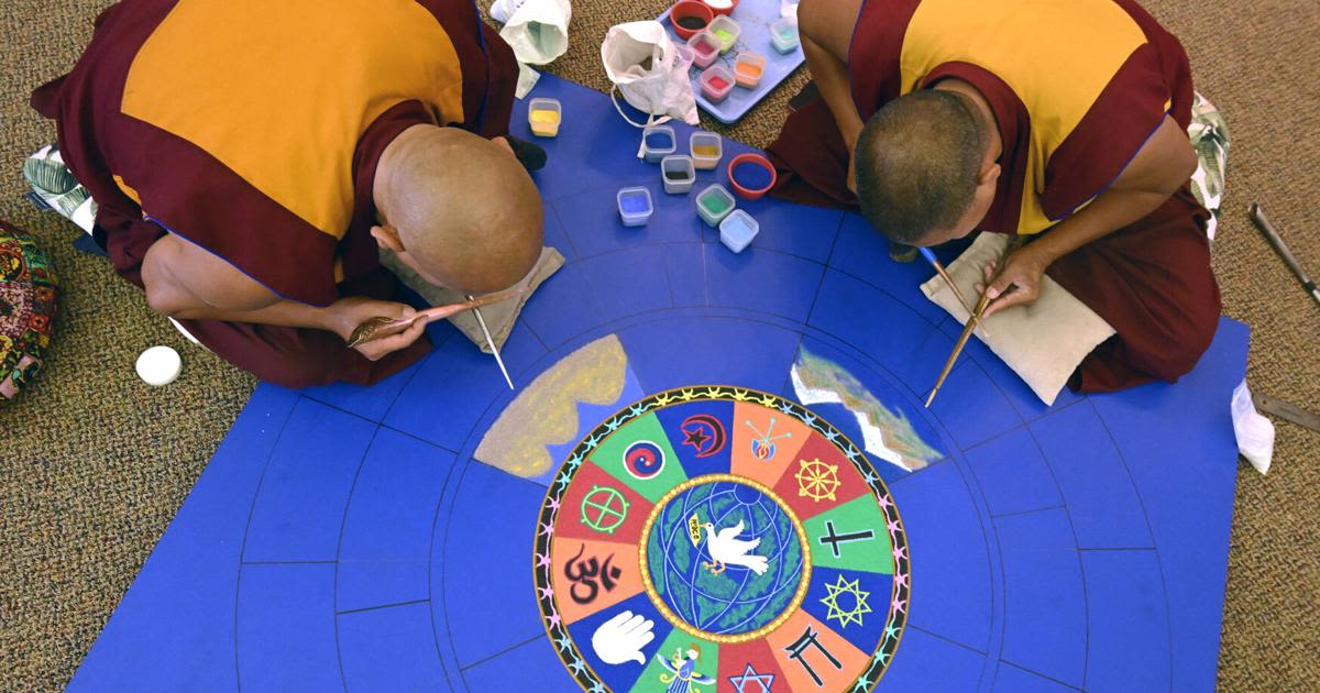 Tibetan Buddhist monks create a slice of world peace in Colorado Springs, one grain of sand at a time