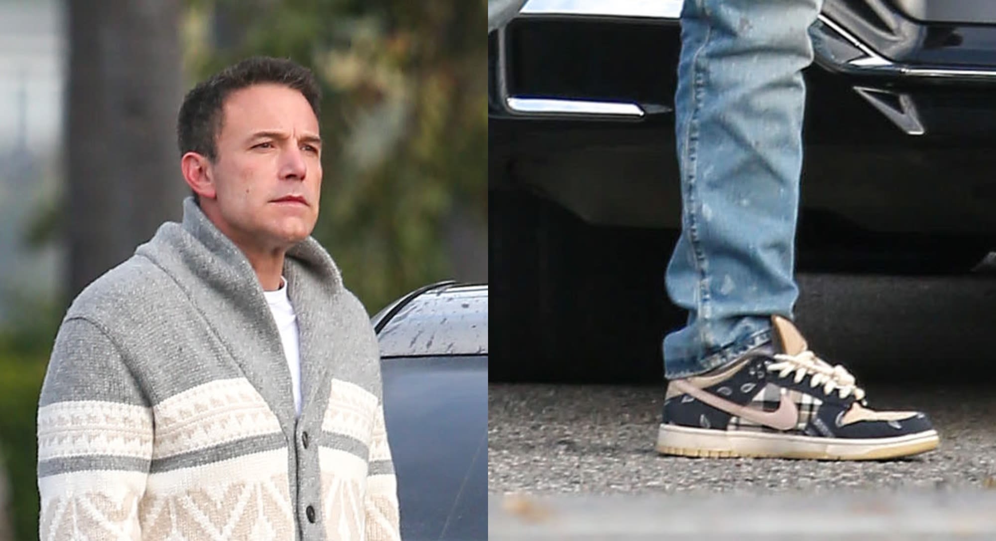 Ben Affleck Brings Rare Travis Scott Nike SB Dunk Shoes Back While Out in Los Angeles