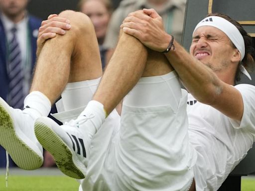 Escalofriante caída de Zverev en Wimbledon