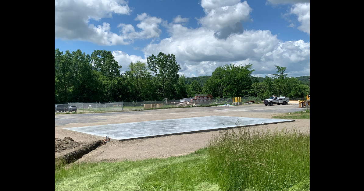 Impounded vehicle storage and animal control buildings being built on Orchard Road