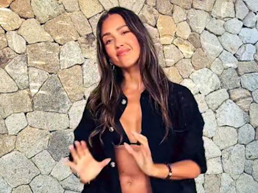 Jessica Alba dances to Charli XCX in small black bikini for 'Brat summer'