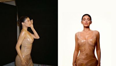 粉底做成的裙子？Kylie Jenner 宣傳新產品 Skin Tint Blurring Elixir 的裙子，非常驚艷！
