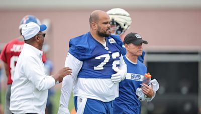 Giants camp: Jermaine Eluemunor suffers injury on Day 1, and it felt like déjà vu for O-line