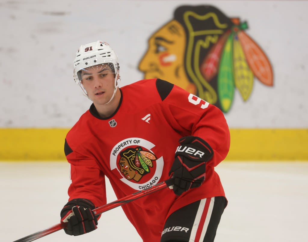 ‘That kid can fly.’ 3 prospects to watch at Chicago Blackhawks training camp, where spots will be limited.