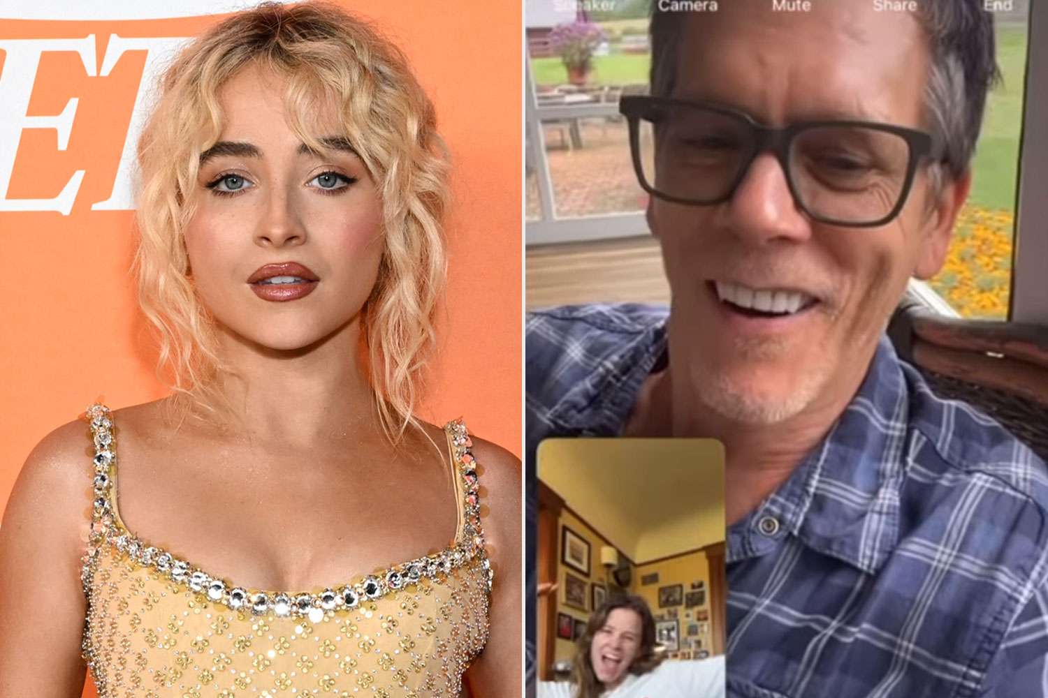 Sabrina Carpenter Put Kevin Bacon in Her New Song. His Reaction on FaceTime with His Daughter Is Perfect