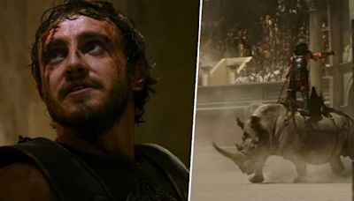 Epic first Gladiator 2 trailer sees Paul Mescal fight Pedro Pascal, a rhino, and a Colosseum full of sharks