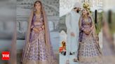 Sabyasachi bride ditches traditional red for lavender lehenga, completes look with purple chooda - Times of India