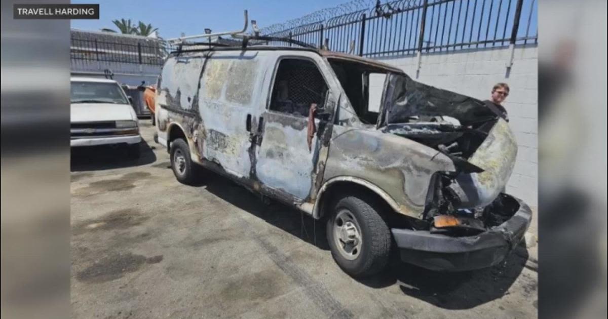 Thieves steal, strip and burn contractor's work van in Artesia