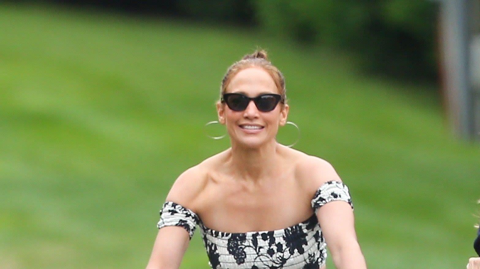 J.Lo Elevates Nancy Meyers–Core in an Elegant Floral Two-Piece