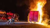 Trailer full of watermelons burns on I-75 in Marion County, firefighters say