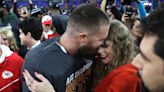 Taylor Swift, Travis Kelce kiss, celebrate as Chiefs advance to Super Bowl. Here are the best photos from the field.