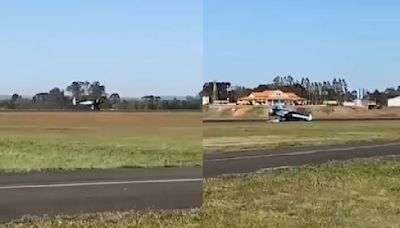 Avião capota durante aterrissagem no Paraná; assista flagrante | TNOnline