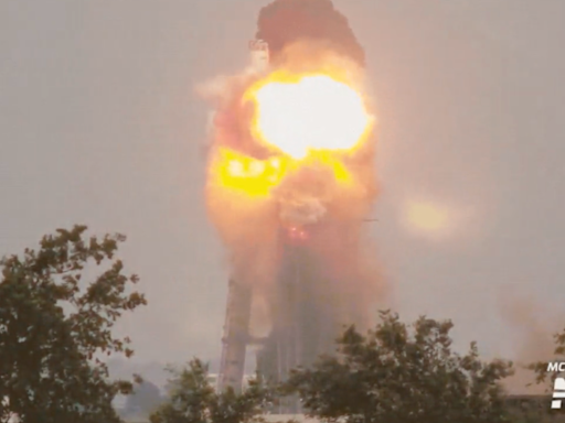 A SpaceX engine test ended in a huge fireball