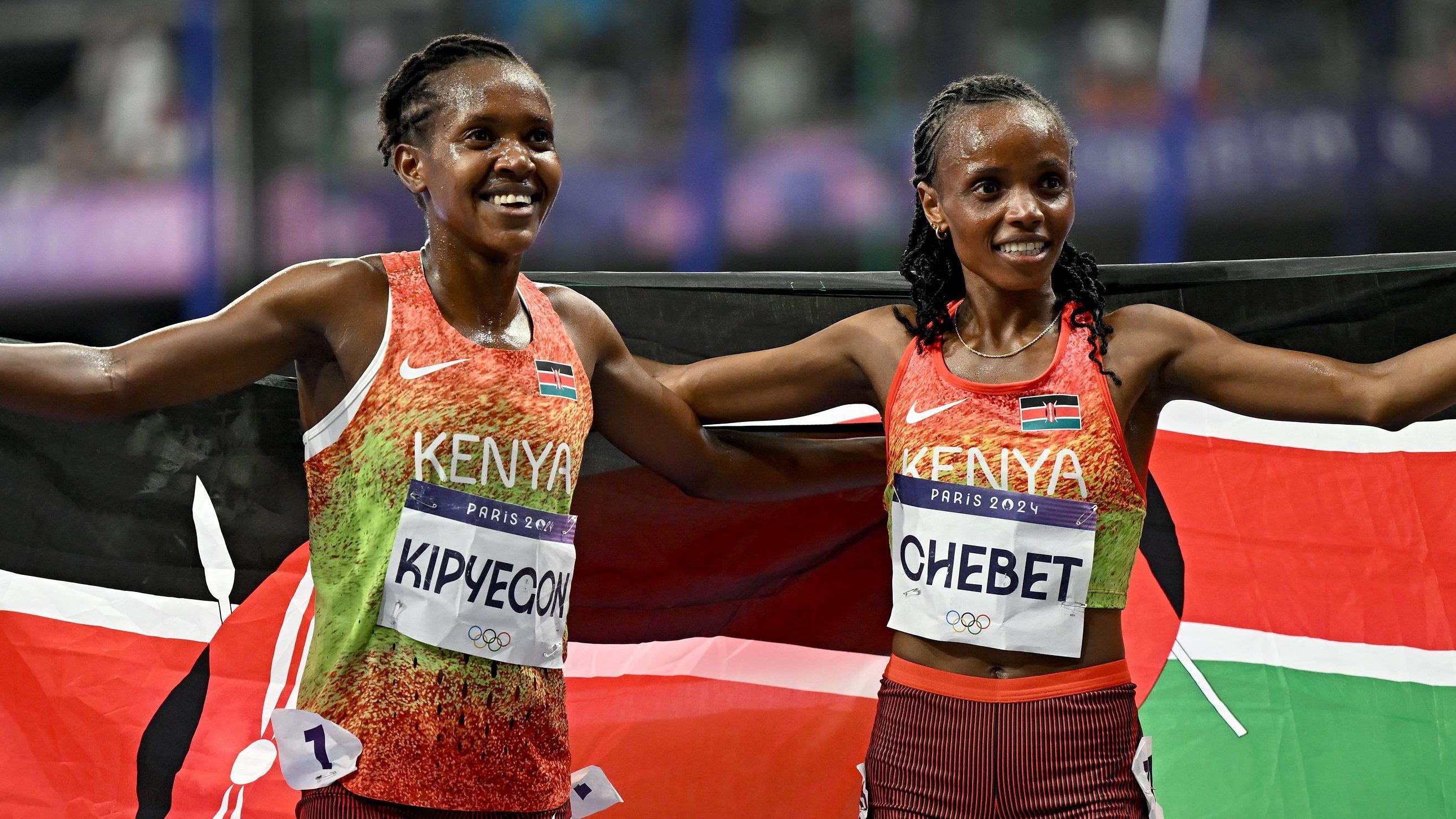 Kenya's Chebet wins 5,000m gold as Kipyegon gets silver