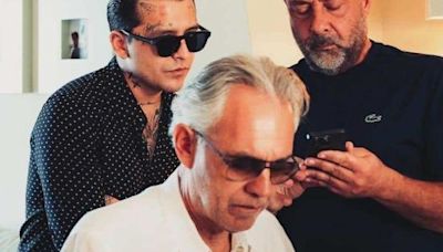 Christian Nodal emocionado tras compartir escenario con Andrea Bocelli