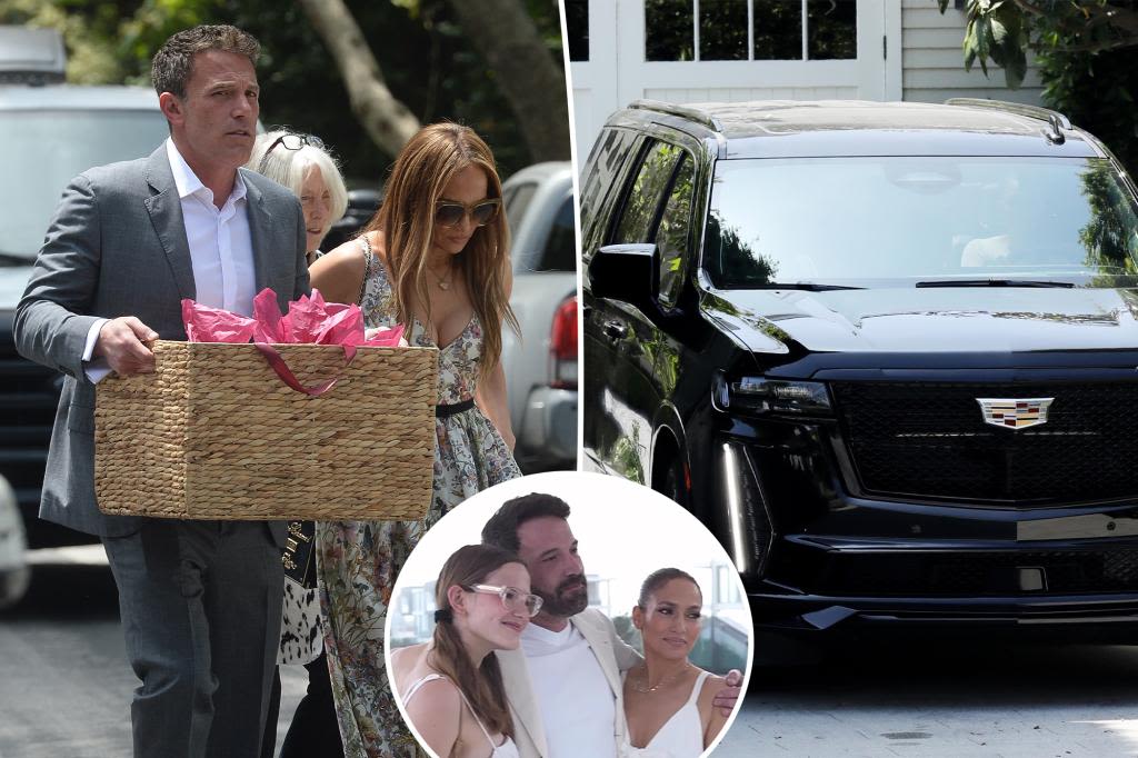 Jennifer Lopez exits Ben Affleck’s home just one hour after putting on united front at his daughter Violet’s graduation party