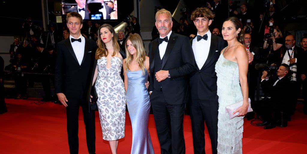 Kevin Costner Walked the Cannes Red Carpet With Five of His Children