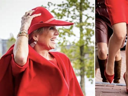 Máxima de Holanda es la reina latina más impactante con un vestido y zapatos pumps en rojo intenso