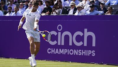 Cameron Norrie aced by big-serving Milos Raonic in first round at Queen’s