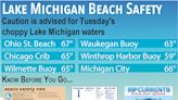 Caution is advised for Tuesday’s choppy Lake Michigan waters…