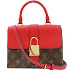 LOUIS VUITTON 路易威登 紅色牛皮 棕色 原花 PVC塗層帆布 Locky BB 两用包 M44322 【二手名牌BRAND OFF】