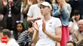 Elena Rybakina enters Wimbledon quarter-finals as Kalinskaya retires | Tennis News - Times of India