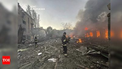 Russia claims to down over 100 Ukrainian drones amid widespread barrages; fires break out across regions - Times of India