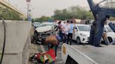 3 Injured As Speeding Jaguar Hits Cab In Delhi