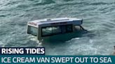 A sundae to forget: Ice cream van washed out to sea in Cornwall - Latest From ITV News