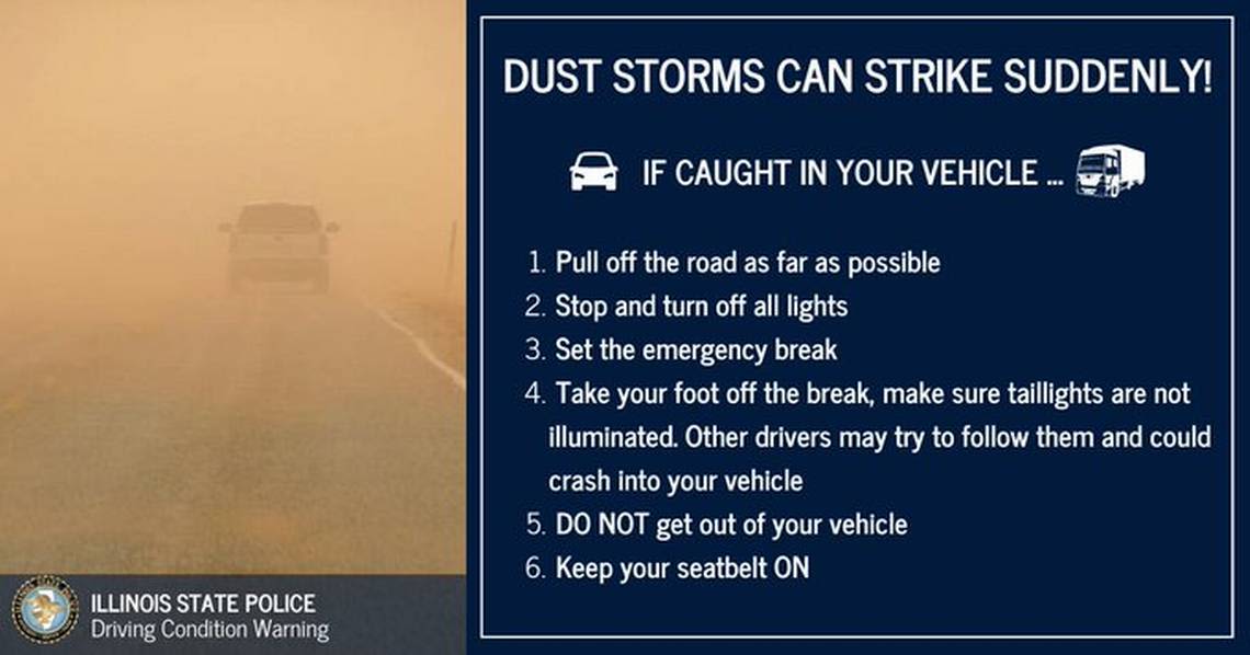 Dust storms force closure of parts of two interstates in Illinois