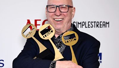 Ken Bruce takes a swipe at the BBC as he lifts three industry awards