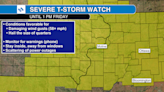 A Severe Thunderstorm Watch continues until 1 p.m.