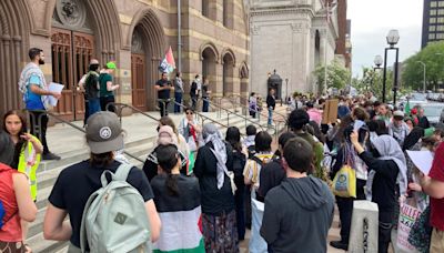 Pro-Palestinian protesters rally in New Haven as Board of Alders discharges local ceasefire resolution