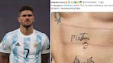 Las desopilantes sugerencias de los usuarios para que Rodrigo De Paul tape el tatuaje que se hizo con el nombre de Tini