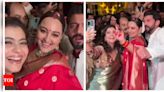 Sonakshi Sinha and Zaheer Iqbal wedding reception: Kajol can't stop gushing over bride's red saree look as they pose together for a selfie | - Times of India
