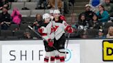 Hischier has 4 points as Devils score 7 straight goals to rout Sharks 7-2