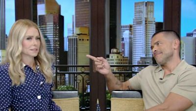 Kelly Ripa stunned on 'Live' after Mark Consuelos claims they should start thinking of their grandparent names: "Why, have you heard something?"