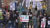 Pro-Palestinian activists gather outside Google developer conference
