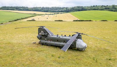 Chinook helicopter left stranded in field for days after tech issues