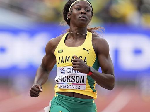 Jamaica’s Shericka Jackson says she’s out of the Olympic 100 meters and will focus on the 200