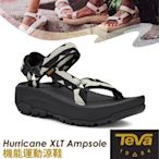 TEVA 女 Hurricane XLT Ampsole 可調式 機能運動中厚底涼鞋.耐磨運動織帶(含鞋袋)_平衡黑